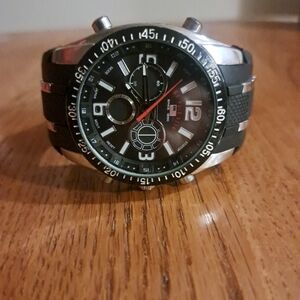 U.S. Polo Assn. Men's Black and Silver Chronograph Watch